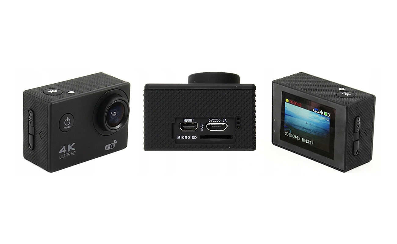 KAMERA SPORTOWA KAMERKA Z UCHWYTEM NA KASK ULTRAHD Ekran dotykowy nie