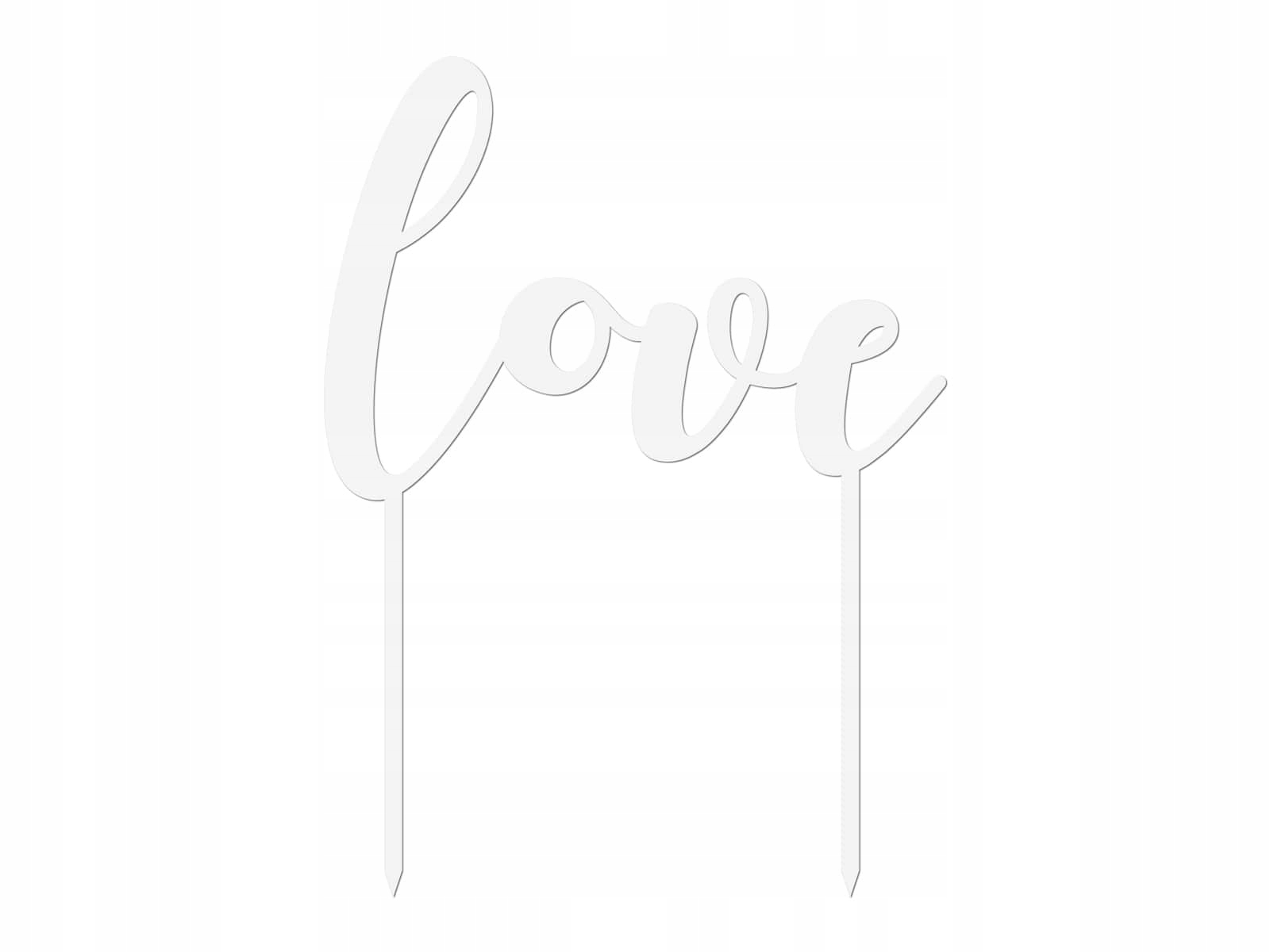 

Topper na tort Love plexi 14cm Ślub Wesele