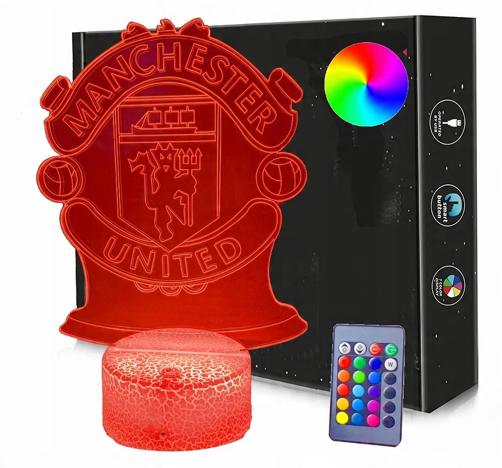 

Lampka Nocna Manchester United 3D Led Usb Pilot