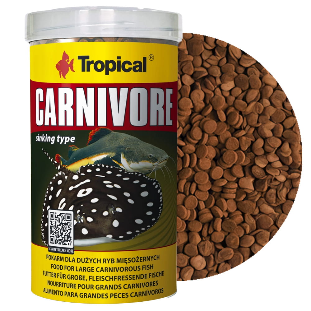 Levně Tropical krmivo Carnivore Krmivo pro velké masožravé ryby 1000 ml 600 g