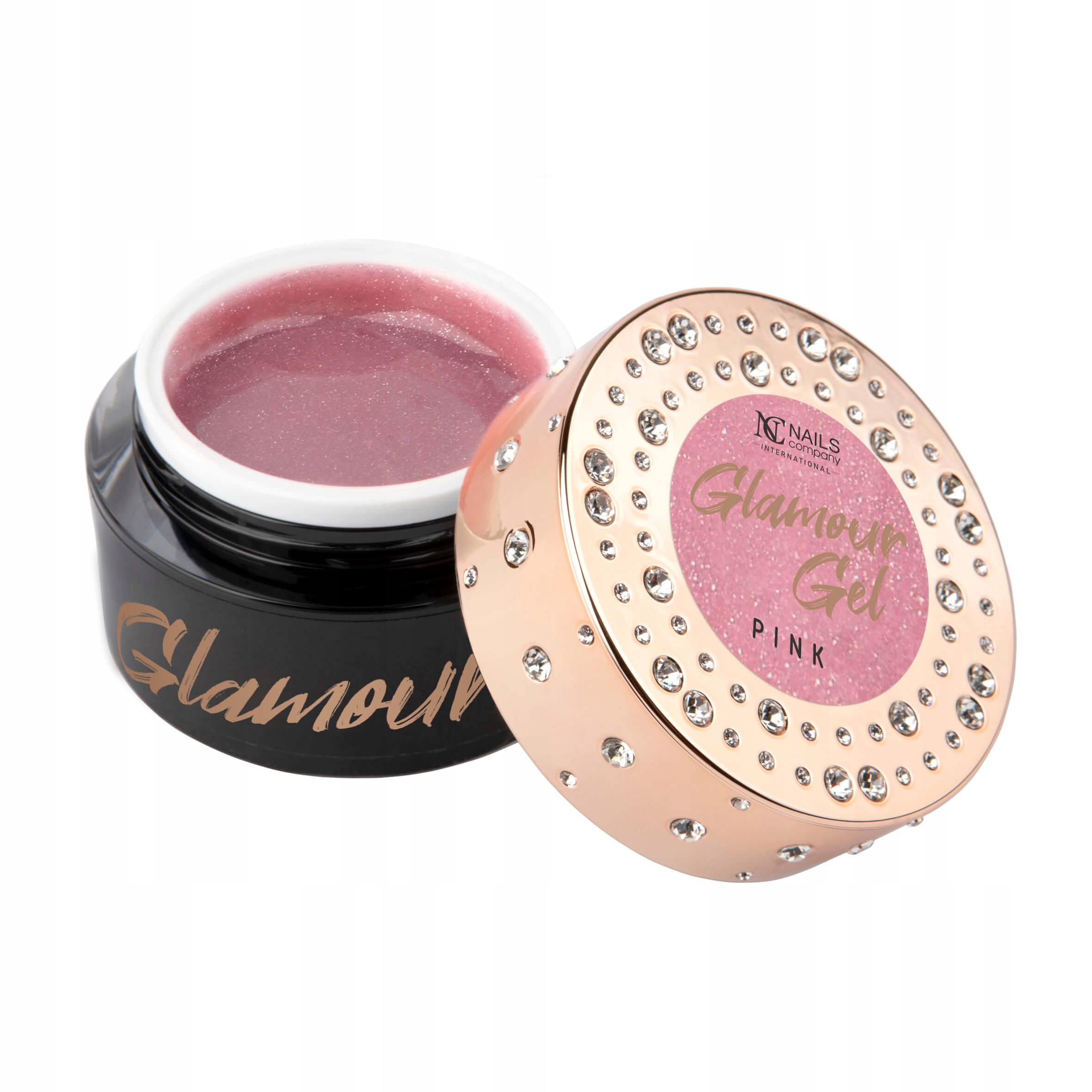 Nails Company żel średniogęsty Glamour Pink 50g z drobinkami