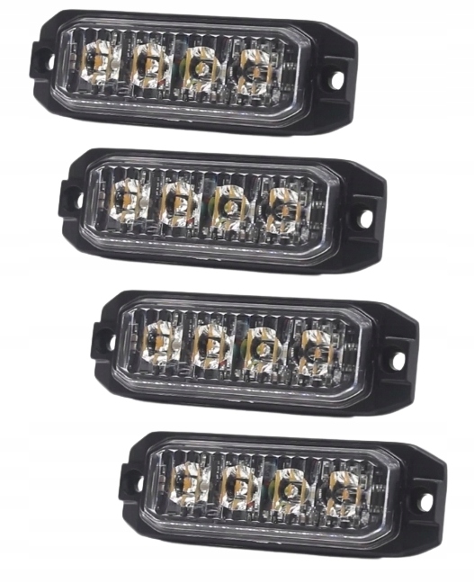 LAMPA 4 LED OSTRZEGAWCZA LAWETA POMOC STROBOSKOP