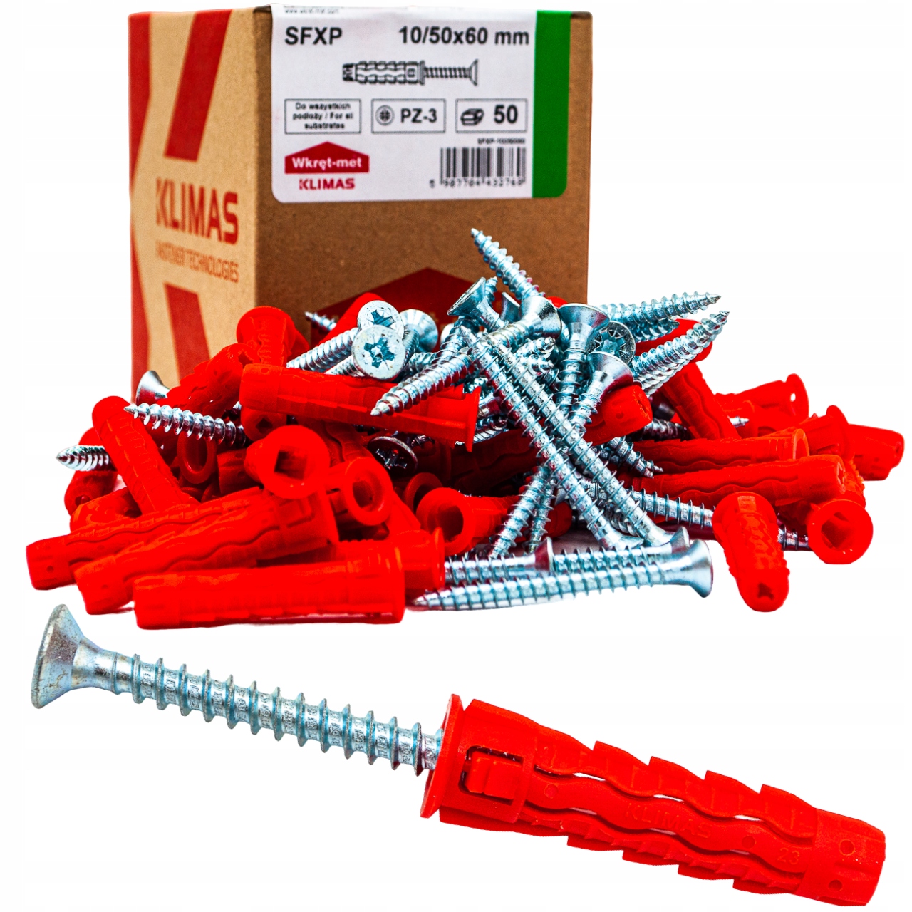 

Kołki rozporowe Sfxp 10x50mm z wkrętem 60mm 50szt.