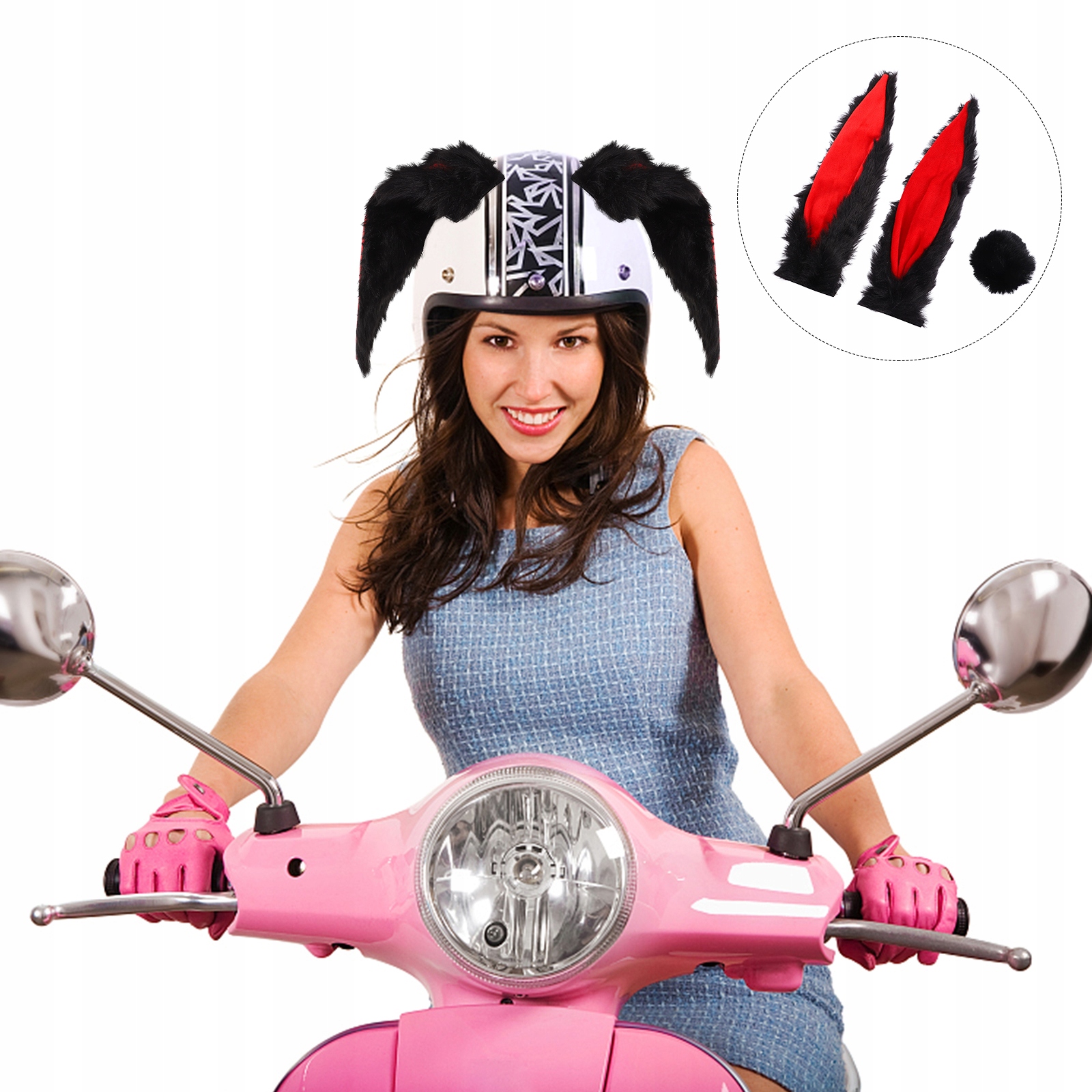 Ozdobny króliczek na kask motocyklowy Marka inny