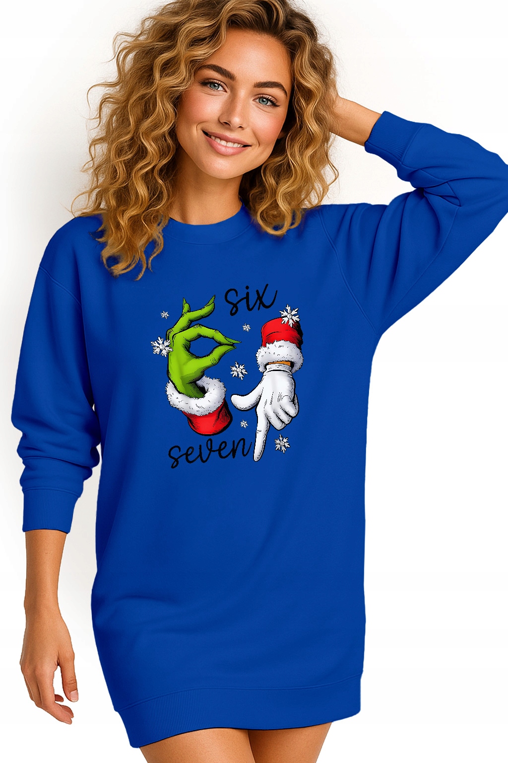 Mikina Dámská Vánoční Oversize Šaty Six Seven 67 Grinch Dárek XXL