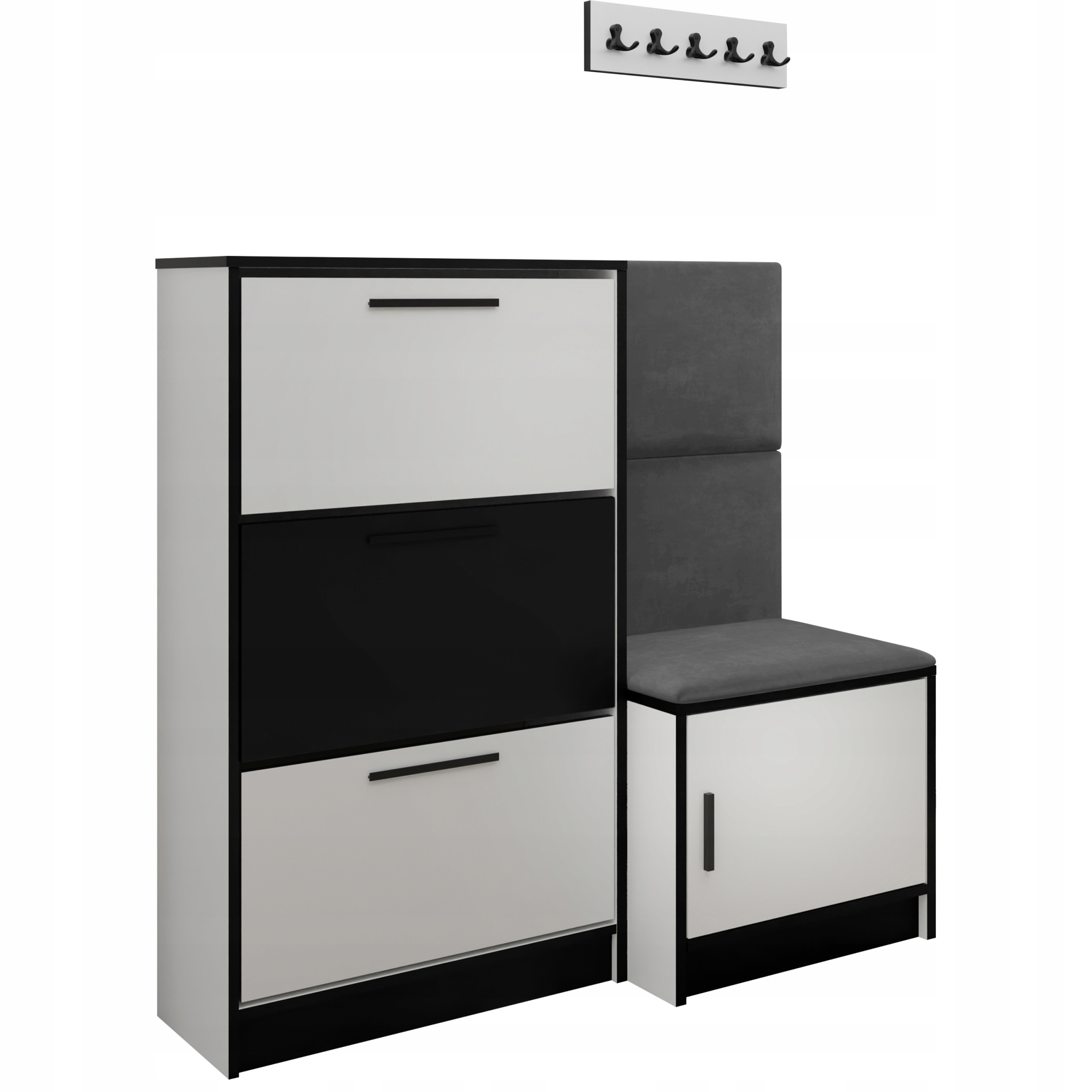 Sada Koli botník a sedák bílá látka šedá