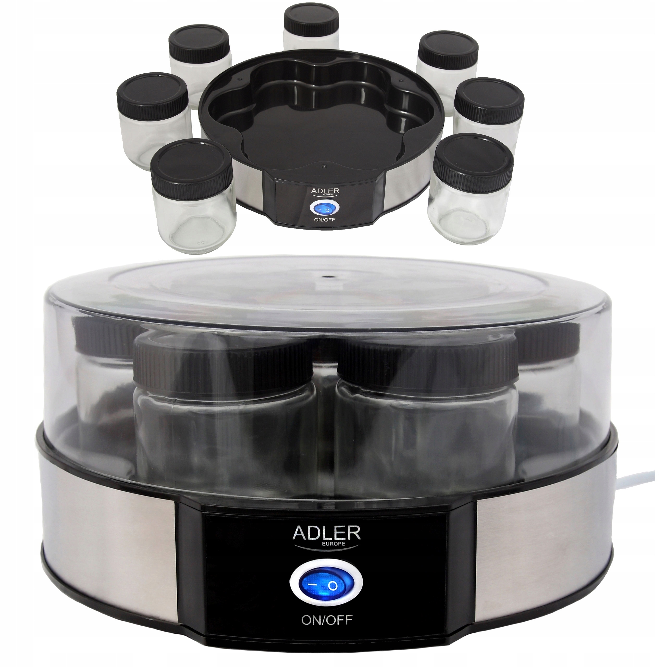 JOGURTOWNICA do PYSZNEGO DOMOWEGO JOGURTU w KOMPLECIE 7 SŁOIKÓW 1,4L Stan opakowania oryginalne