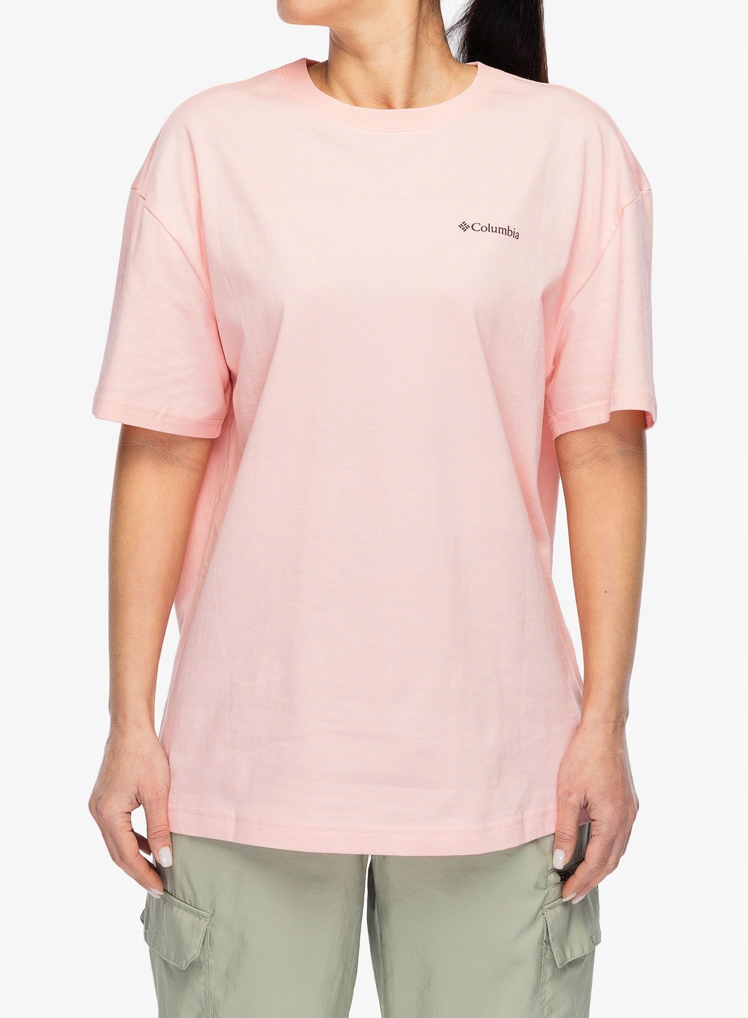 Dámské tričko Columbia Rolling Bend Graphic Oversized Tee pink sand S