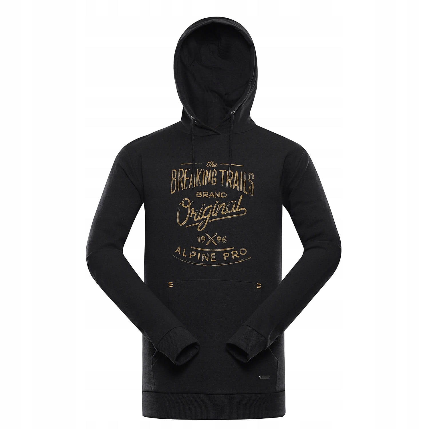 Alpine Pro Bluza męska bawełniana z kapturem kangurka Kytor czarny r.3XL