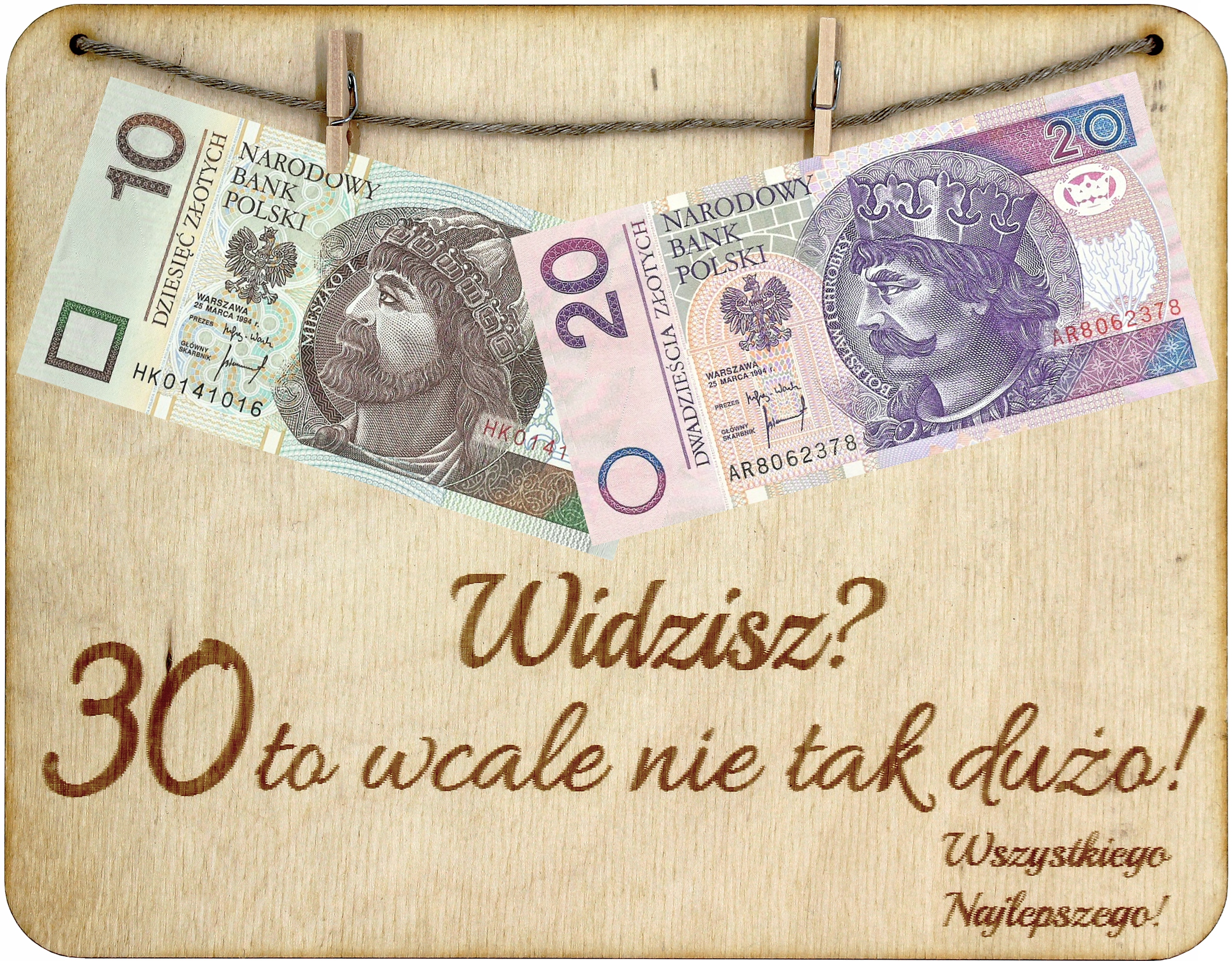 

Na 30 Urodziny Ramka Tabliczka Pieniądze