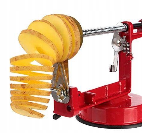 MASZYNKA DO ZIEMNIAKÓW CHIPSÓW ZAKRĘCONA FRYTKA Z PRZYSSAWKĄ RĘCZNA