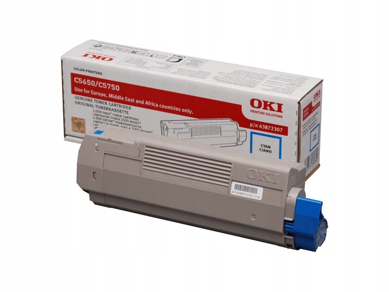 Oki originál tonerová kazeta 43872307/ C5650/ C5750/ 2000 stran/ azurová