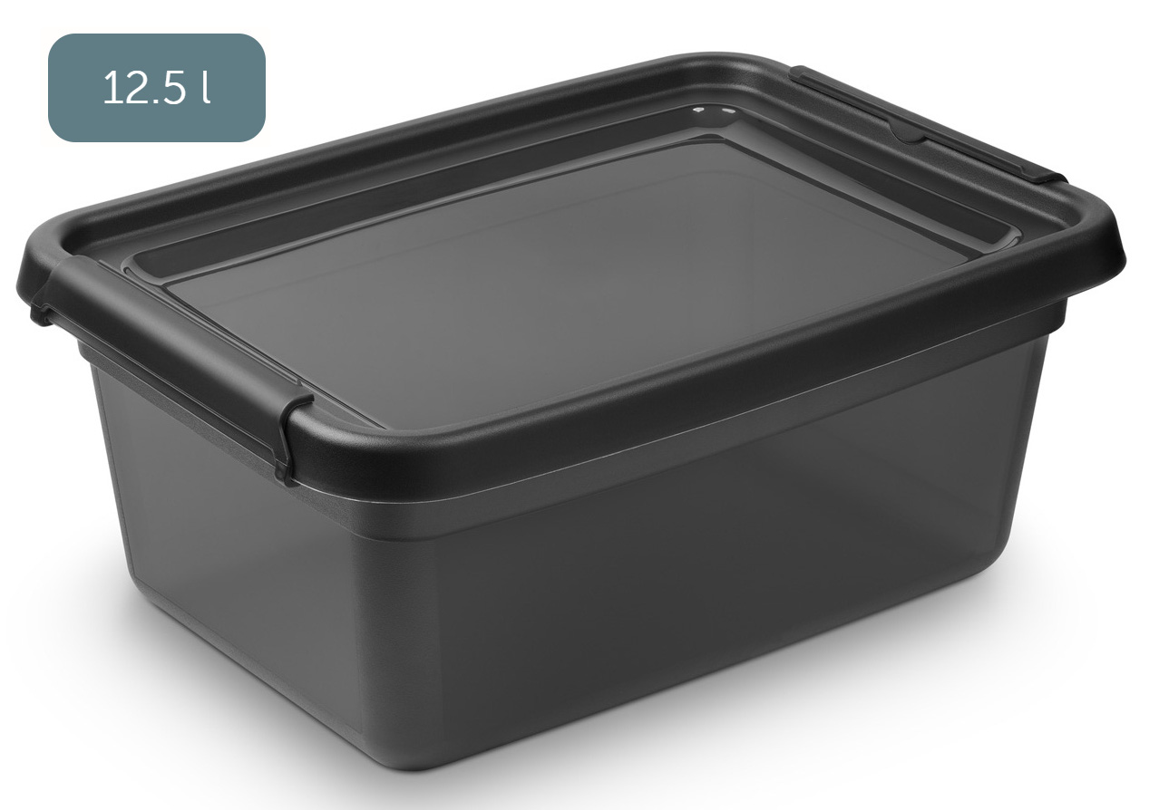 

Pojemnik plastikowy z pokrywą czarny 12,5l