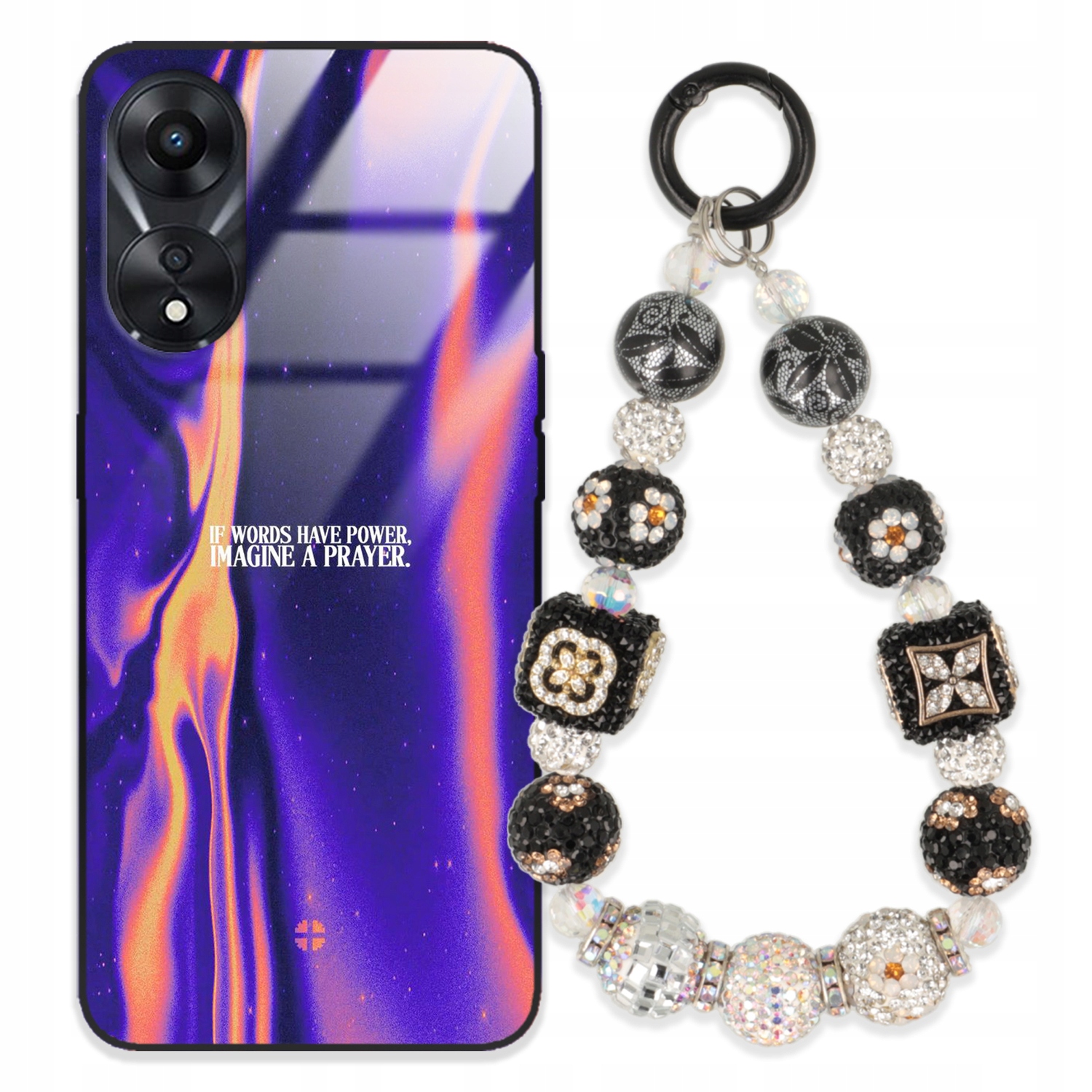 Pouzdro Pro Oppo A78 5G Case Glass| Přívěsek Na Klíče Elegantní Kryt Premium Vzory