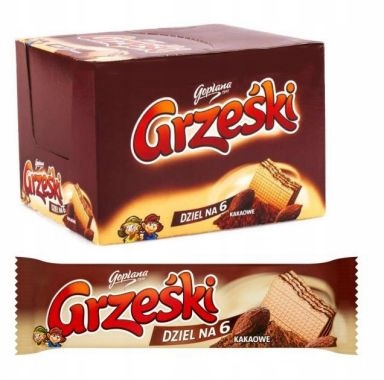 Oplatek Goplana Grześki bez polevy překládaný kakaovým krémem 26 g 36 Kusů