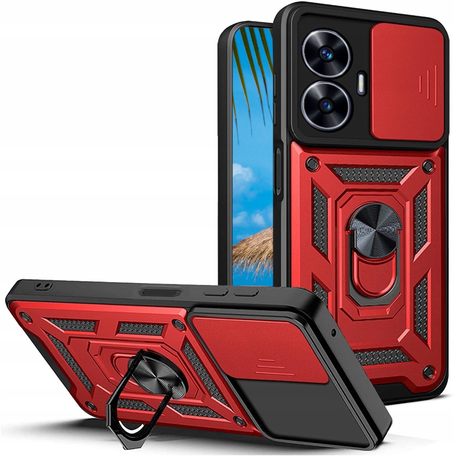 

Etui Pancerne Slide Ring Do Realme C55 Szkło