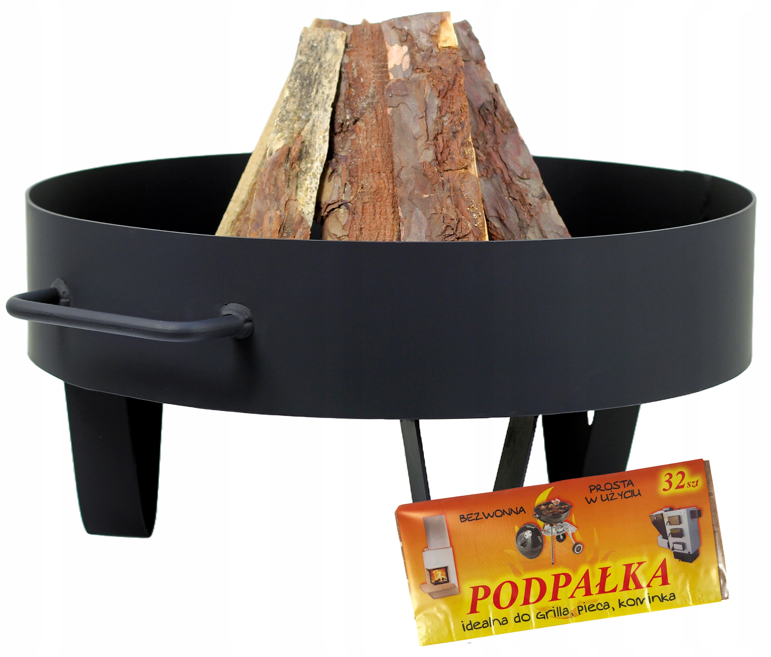 Palenisko ogrodowe stalowe taras ognisko 40 cm głębokie gril gruba stal