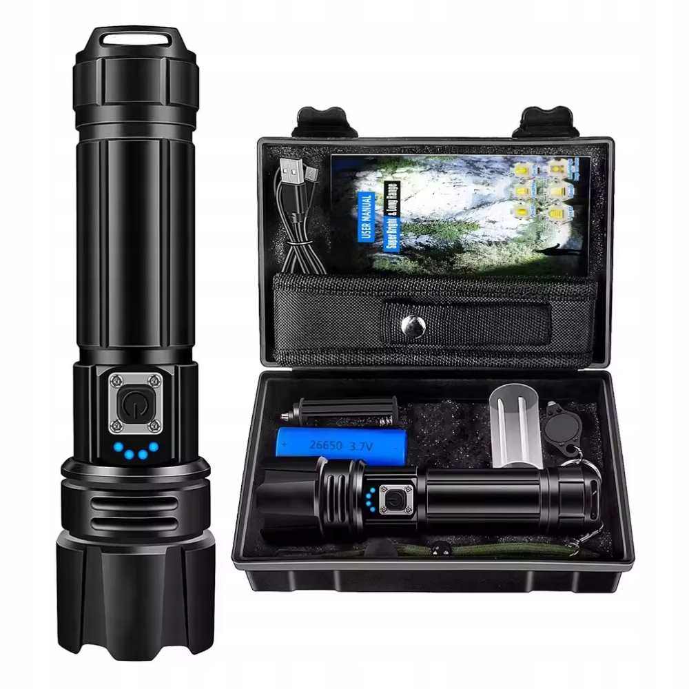 LATARKA LED TAKTYCZNA - 3000 LUMENÓW POLICYJNA WOJSKOWA WODOODPORNA