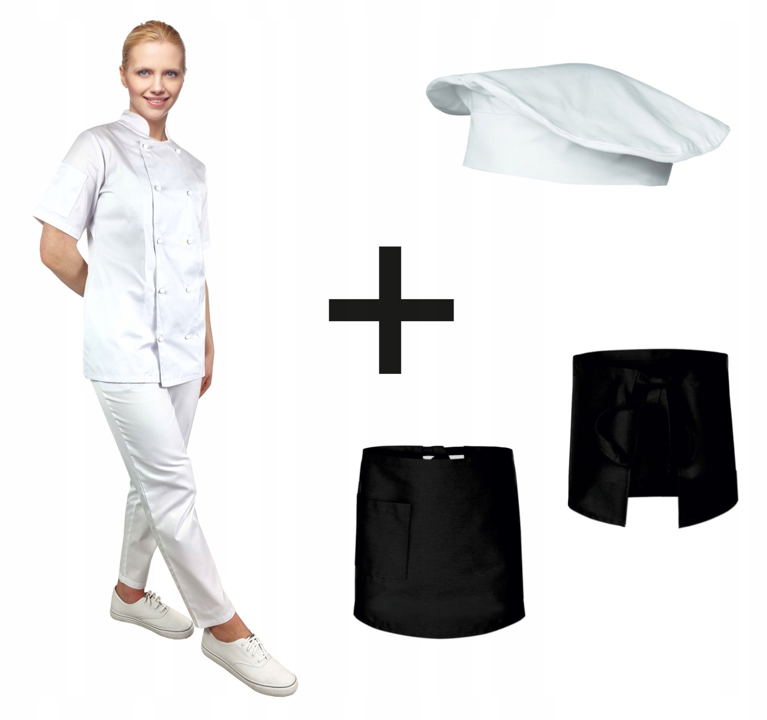 Dámský kompletní kuchařský uniformový set 4dílný, velikost Xs
