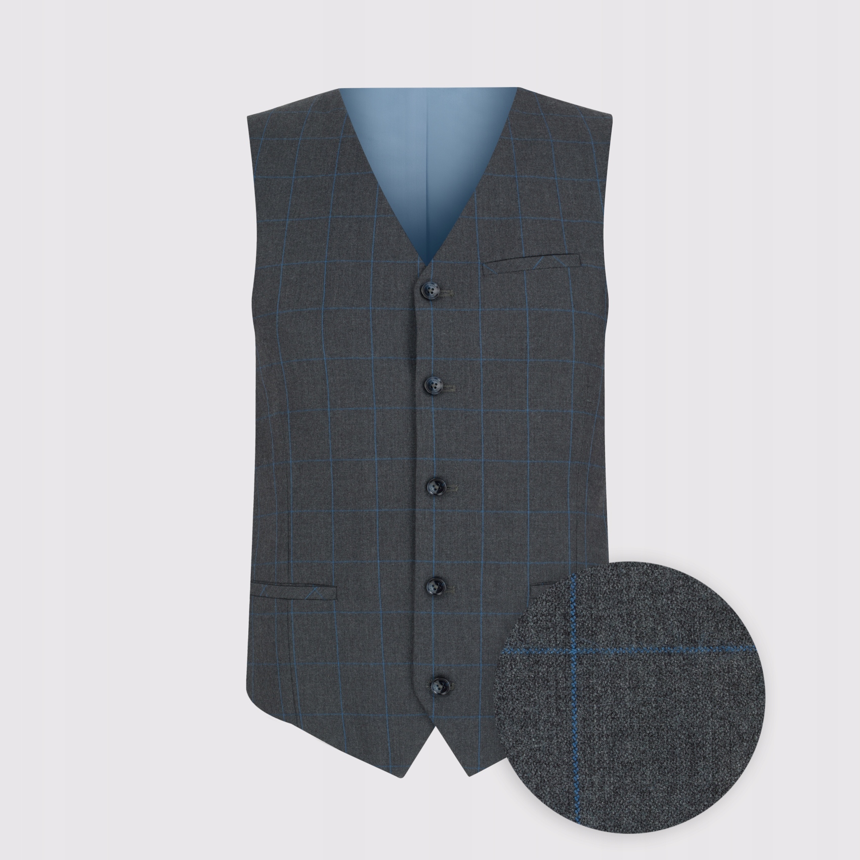 Šedá pánská vesta s kostkovaným vzorem Pako Lorente vel 52