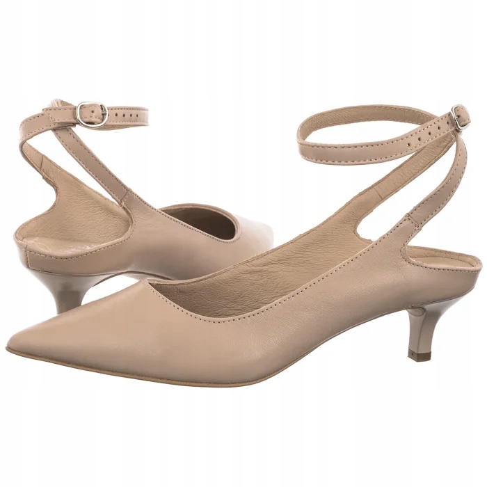 Boty Ryłko Na Podpatku Přírodní kůže Béžová B4EU5_T_ _6NL