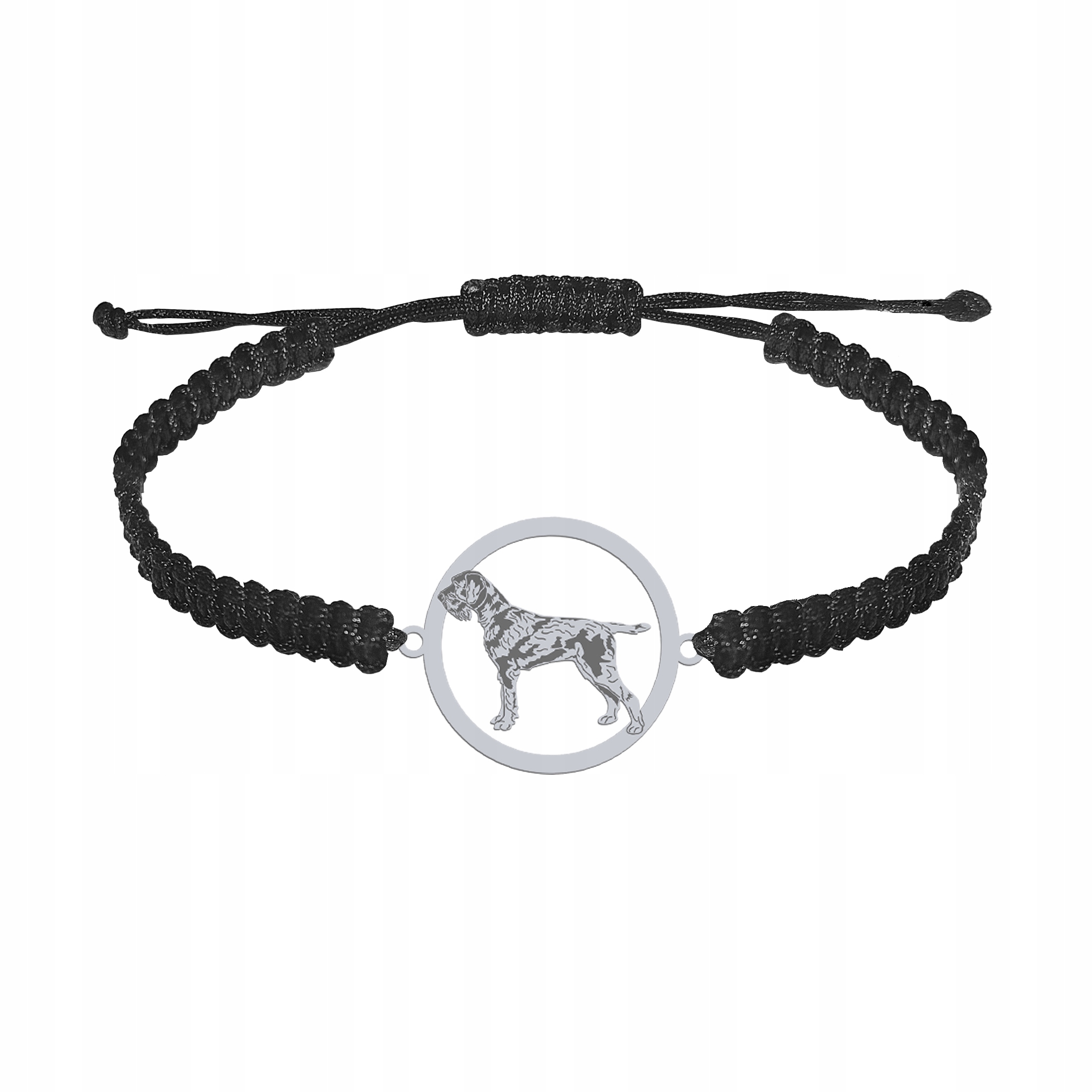 Stříbrný náramek z německého Hrubosrsta 925 Makramé Gravírování