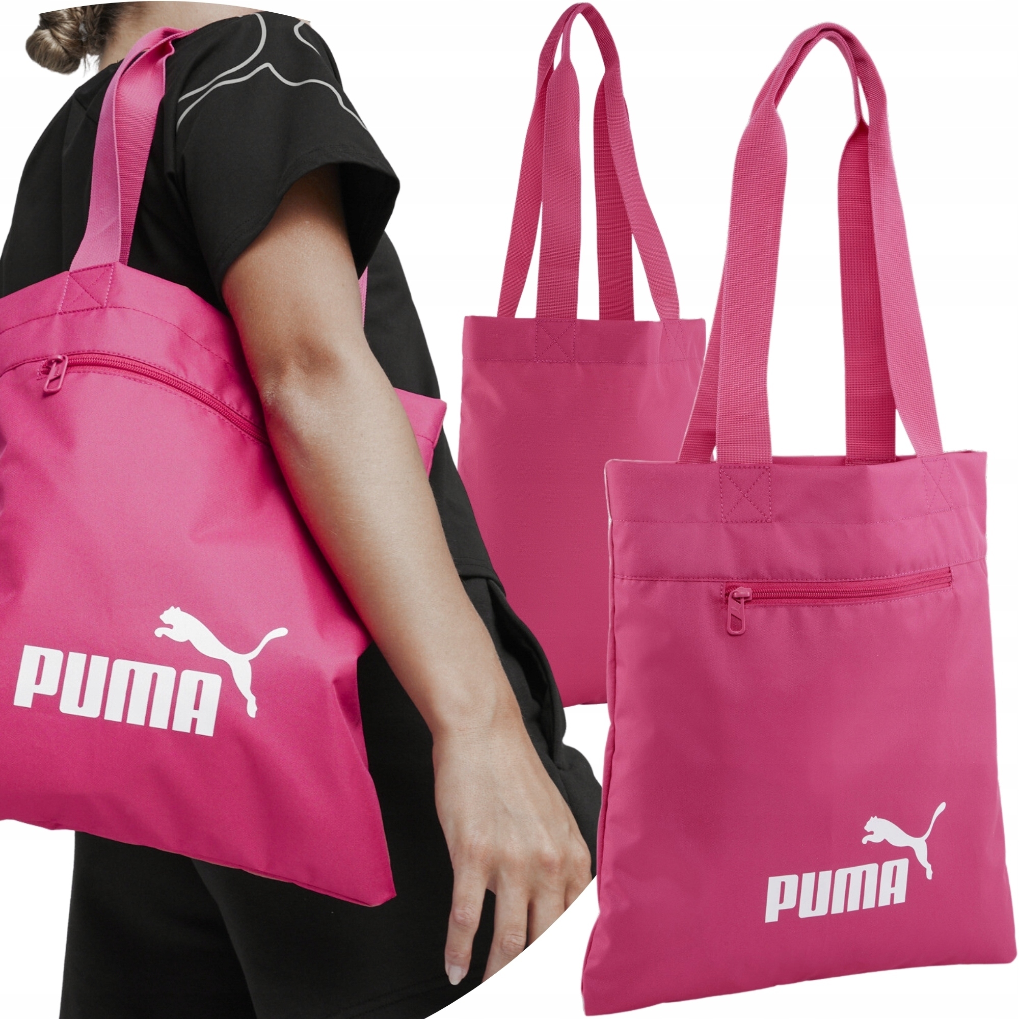 PUMA TORBA TOREBKA PUMA CORE POP SHOPPER ZAKUPY DUŻA RÓŻOWA SZOPERKA