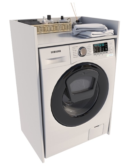 

Szafka nad pralkę Ts biała słupek regał łazienki