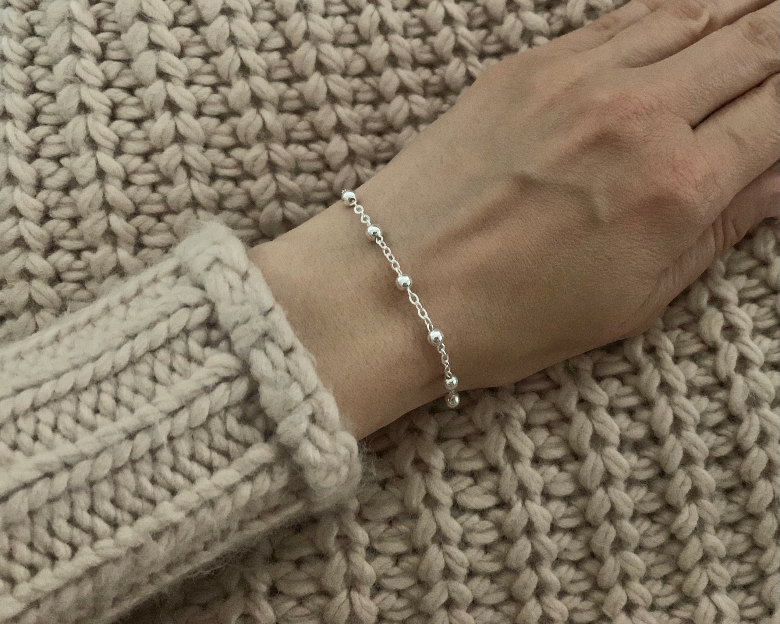 SREBRNA BRANSOLETKA RÓŻANIEC DZIESIĄTKA RÓŻAŃCA NA RĘKĘ Marka bez marki