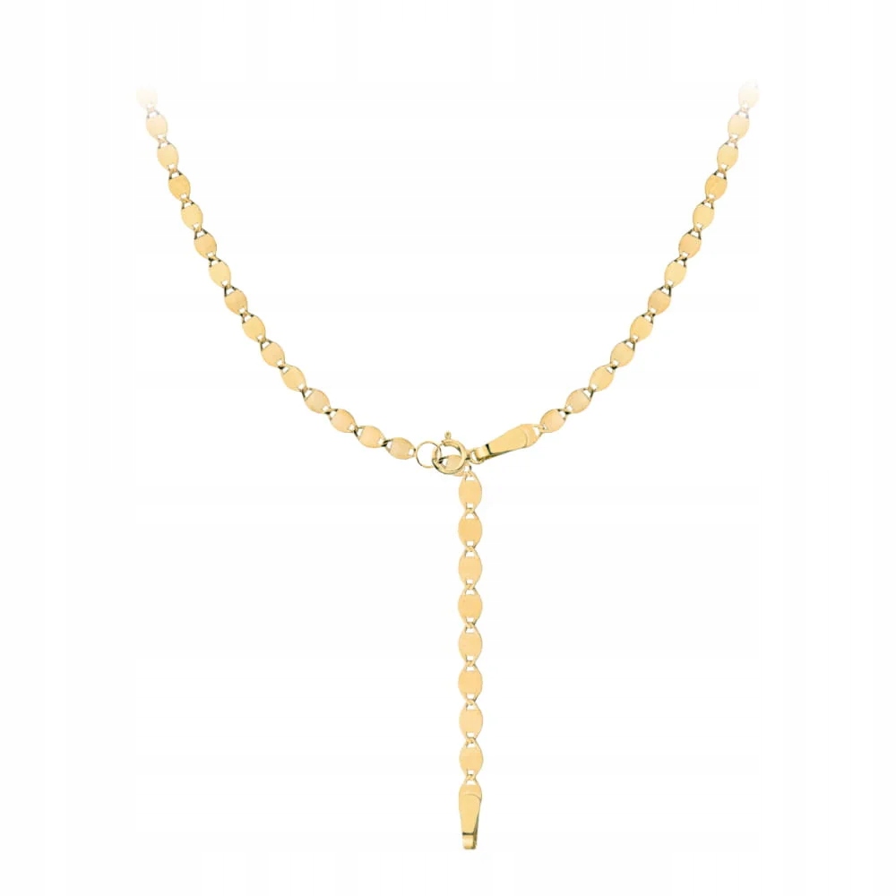 Náhrdelník zlatý 585 elegantní v typu kravaty, jemné plechy, moderní