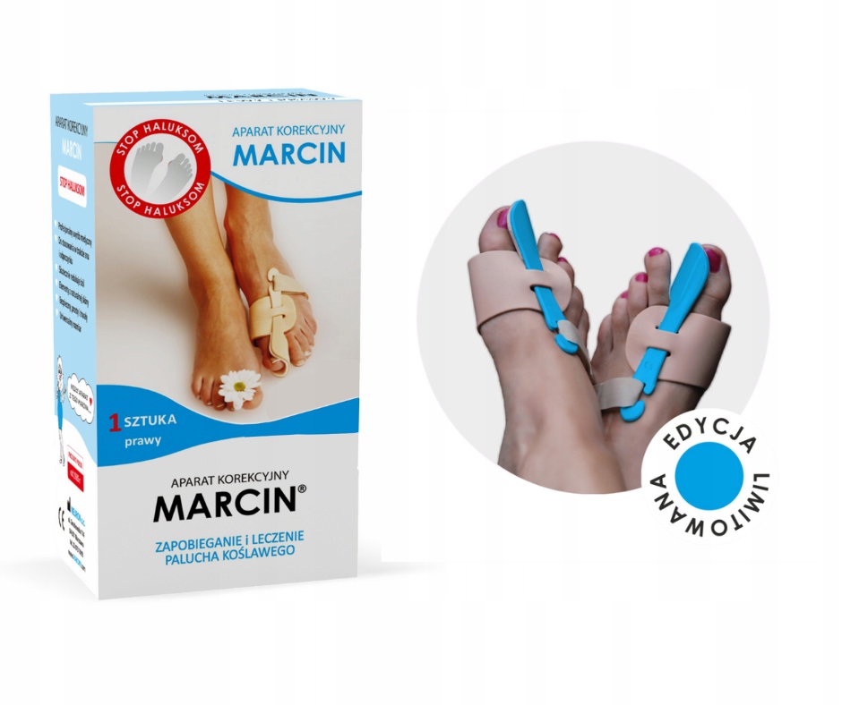 

Aparat na haluksy Marcin na Prawą Stopę Blue