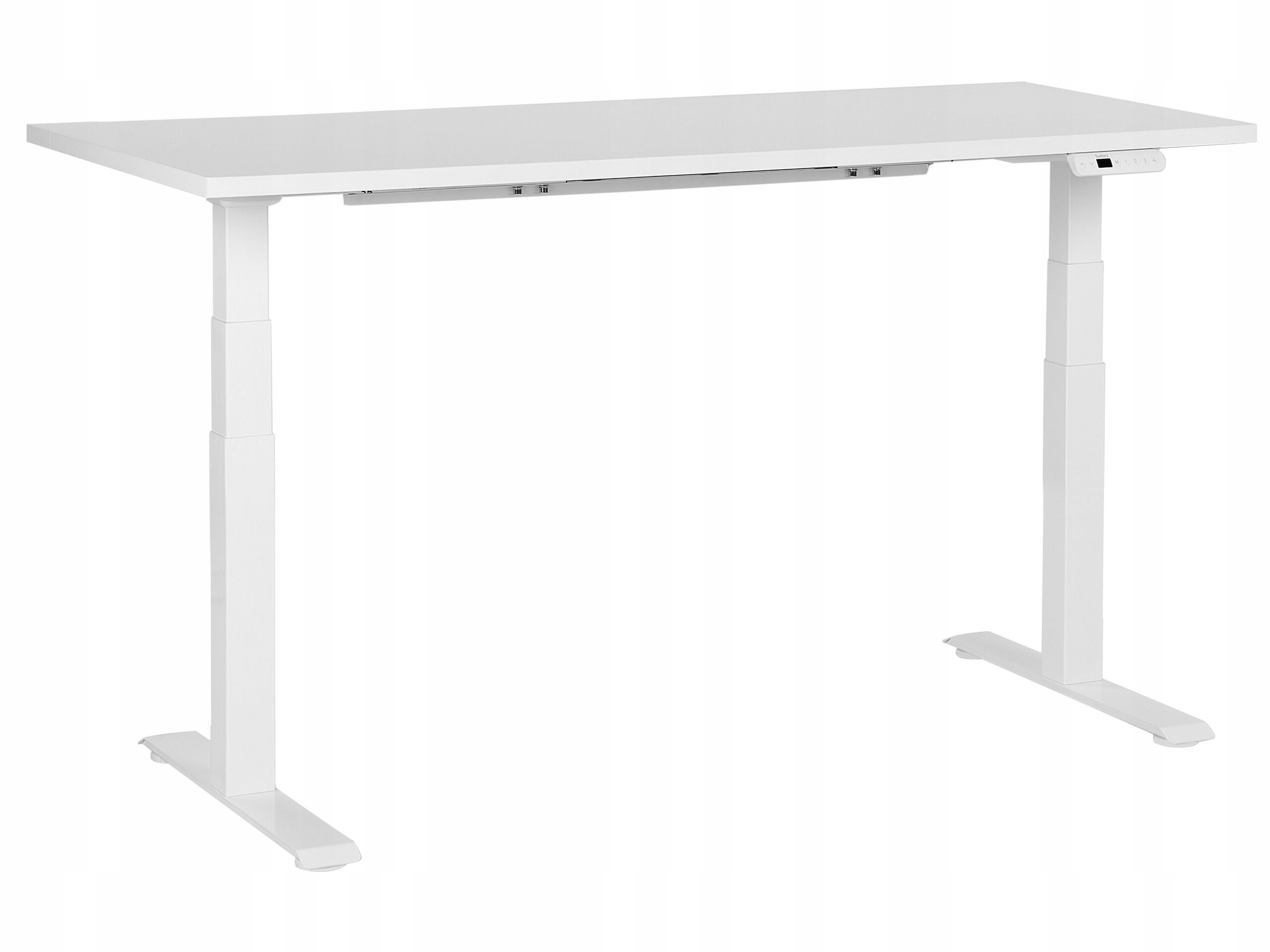 Biurko elektryczne z regulowaną wysokością 160 x 72 cm białe