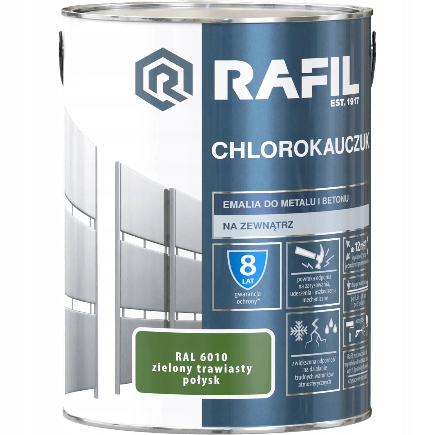 Chlorokaučuk Zelený Trávnatý Lesk Ral 6010 5 L Rafil