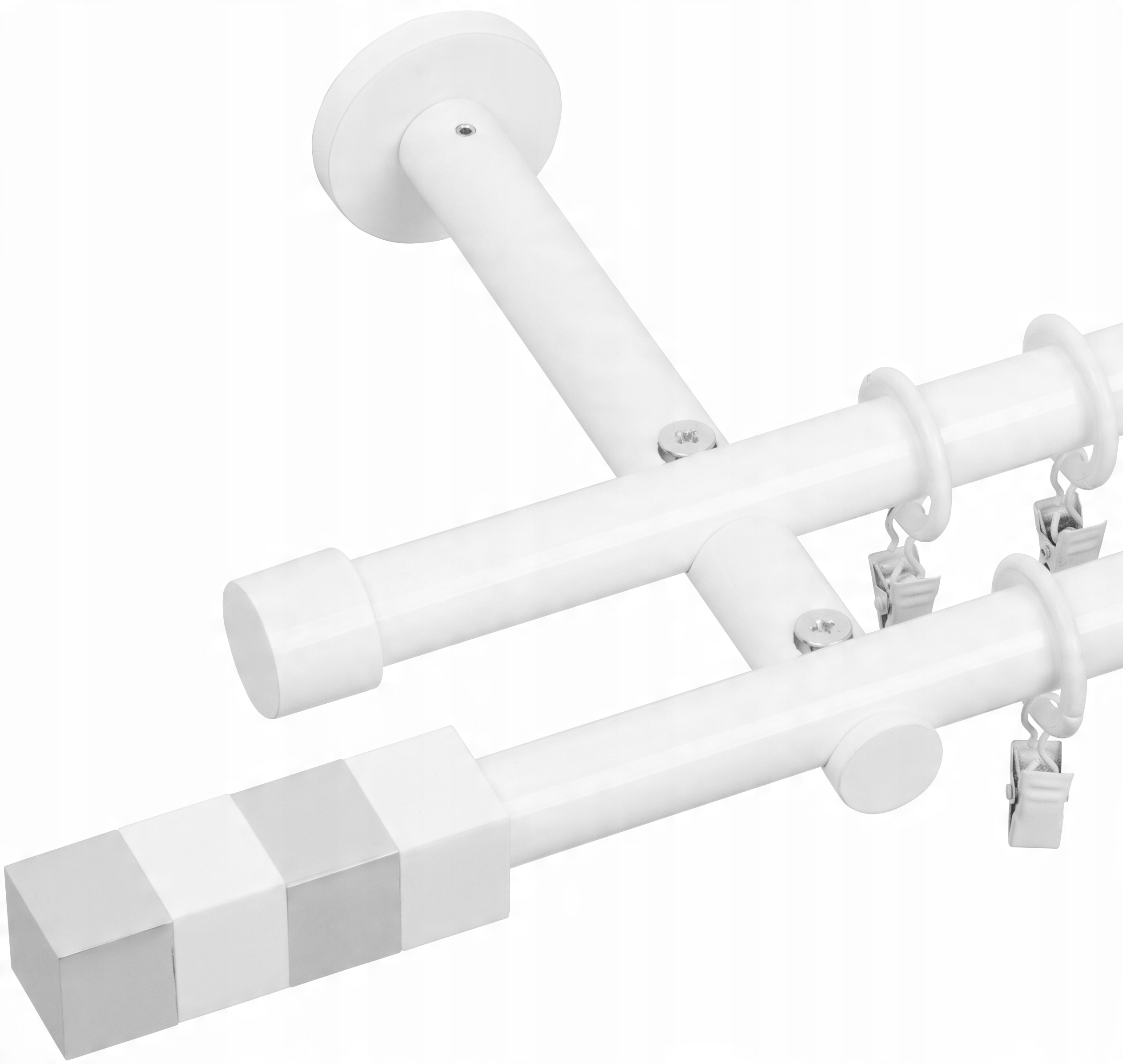 

Karnisz Podwójny Czarny Biały Połysk 19+19/440cm