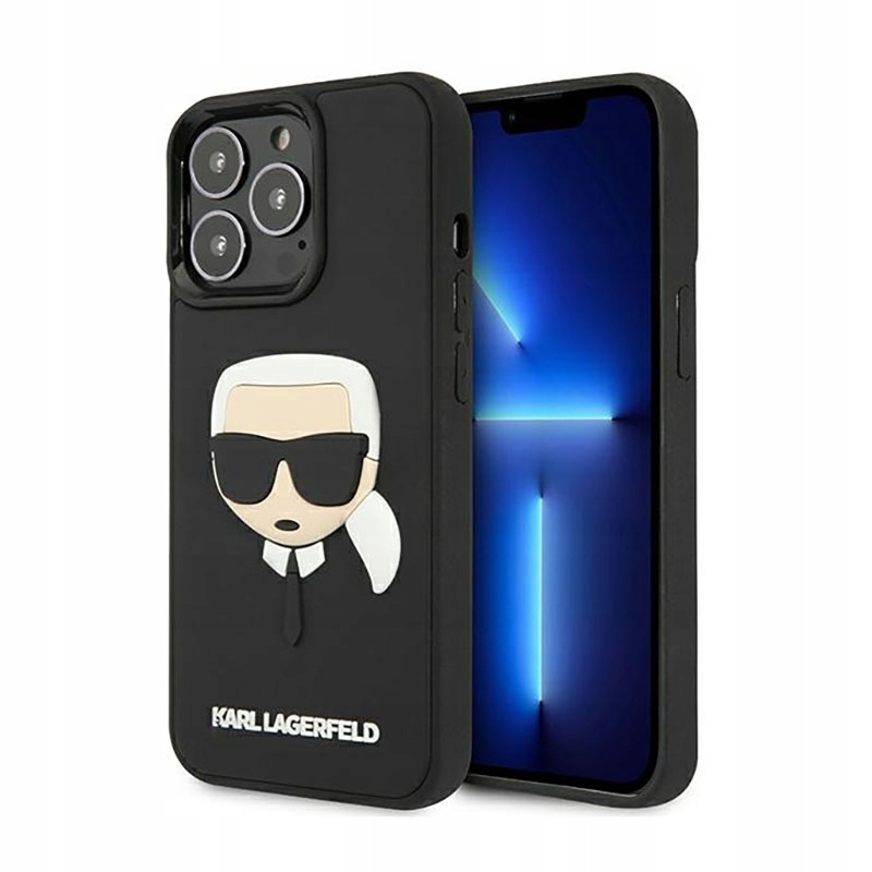 Karl Lagerfeld 3D Rubber Karl's Head Pouzdro pro iPhone 13 Pro (černé)