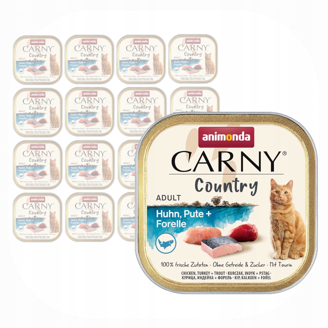 Levně Animonda Carny Country 16x100g Mokré Krmivo Pro Kočky Kuřecí krůta Pstruh