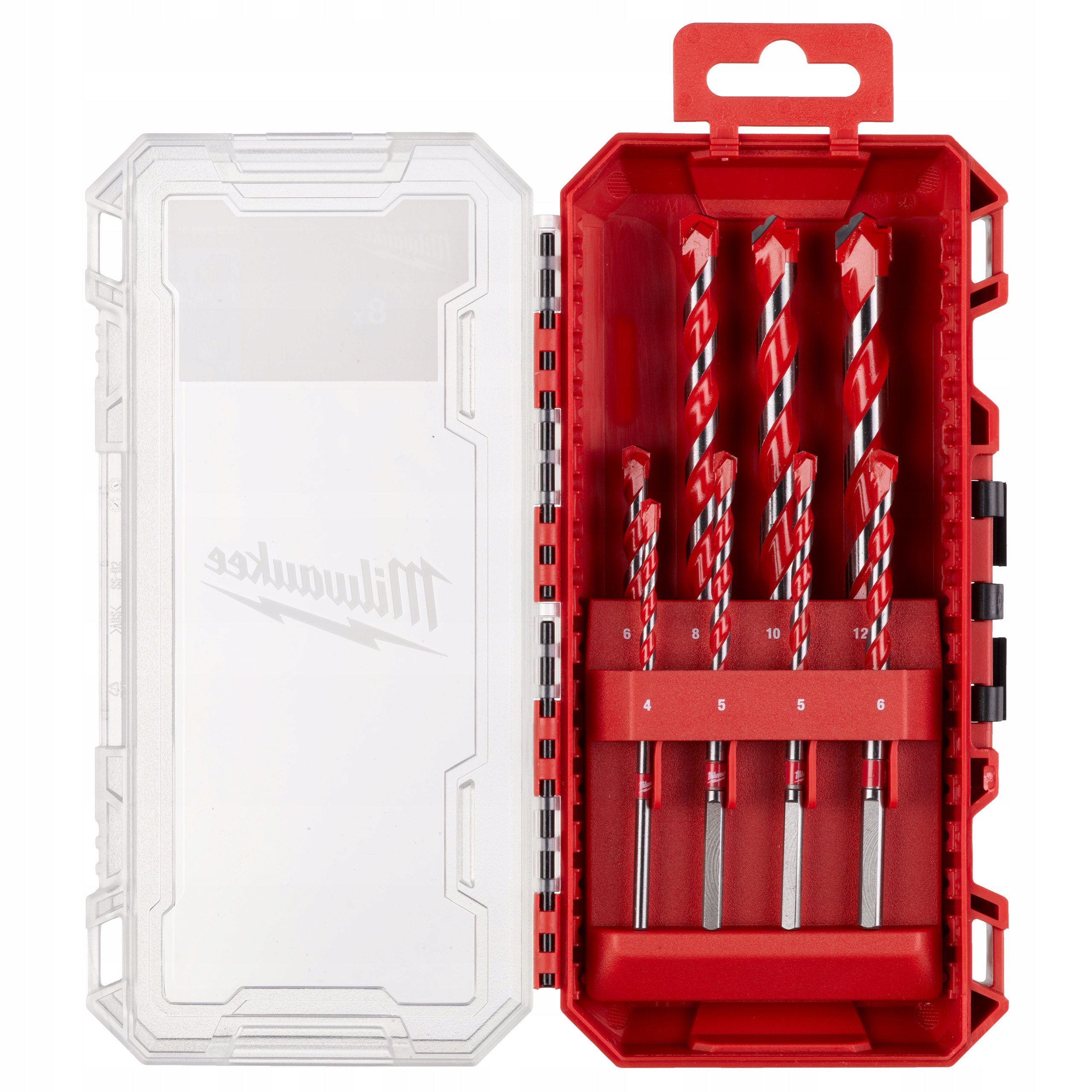 Zestaw wierteł do betonu 4-12 mm 8 elem. Milwaukee walcowe Premium