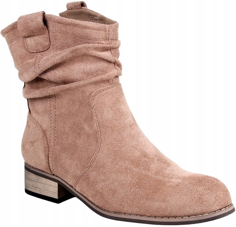 Dámské Kotníkové Boty Boty Na Ploché Podrážce Evento Taupe Béžové Semišové 37