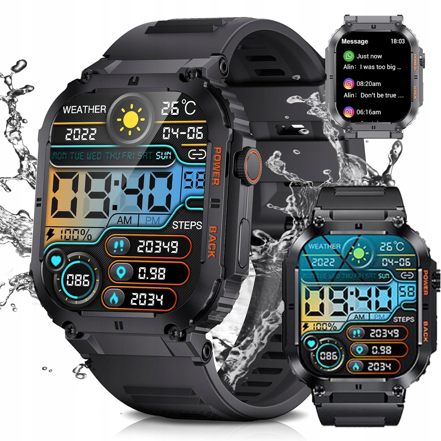 ZEGAREK SMARTWATCH MĘSKI K57PRO SPORT SMART WATCH WIELOFUNKCYJNY