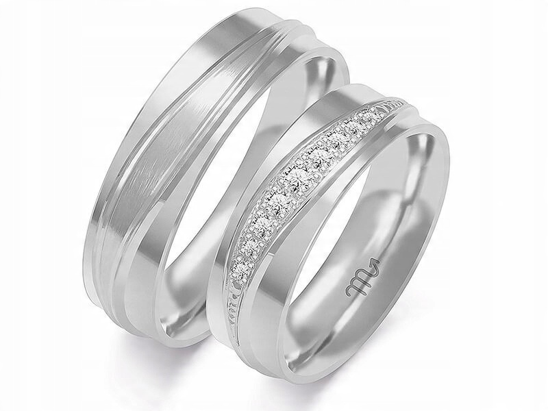 

Złota biała obrączka delikatna 14K 585 r 8 9 10