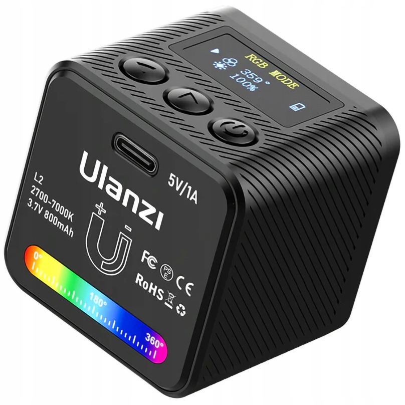 Malá Rgb Video lampa Ulanzi L2 pro fotoaparát a kameru chytrého telefonu pro Vloggera