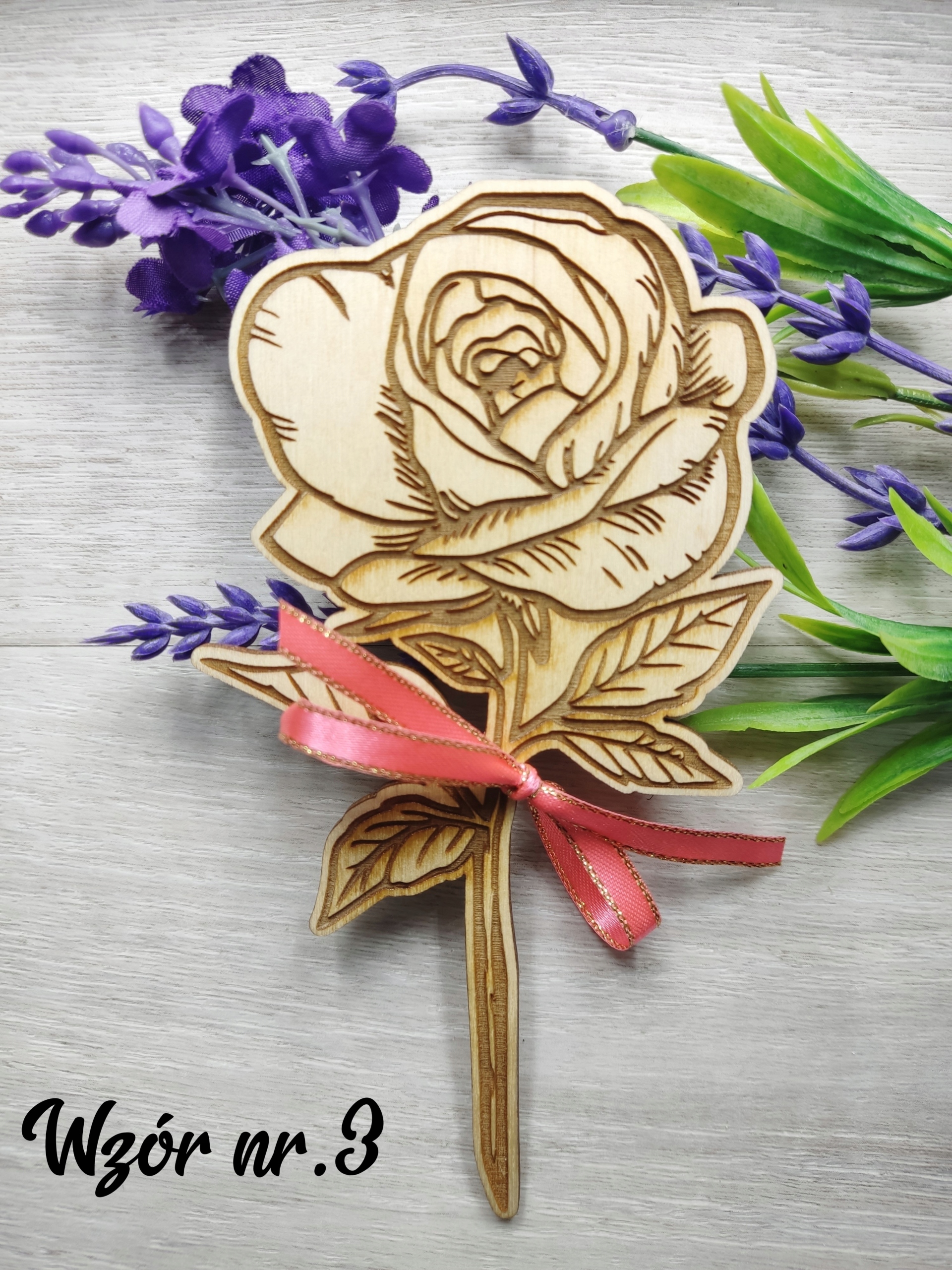 DREWNIANE KWIATY prezent Dzień Babci Dziadka Okazja Dzień Babci