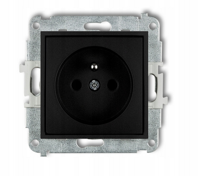 KARLIK MINI Gniazdo pojedyn. z/u czarny 12MGP-1ZP