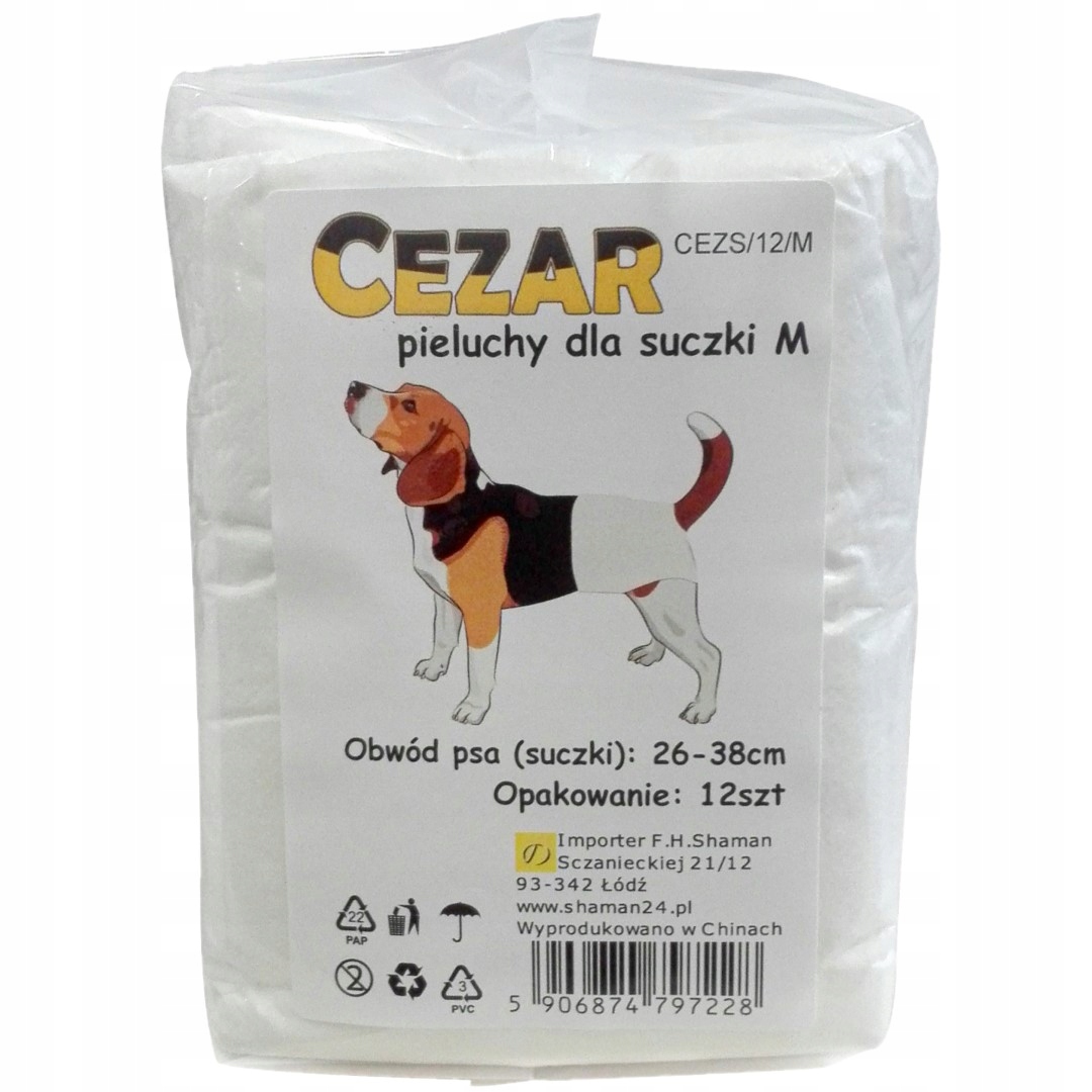 

Cezar Pieluchy pampersy dla psa suczki 12 M 26-38