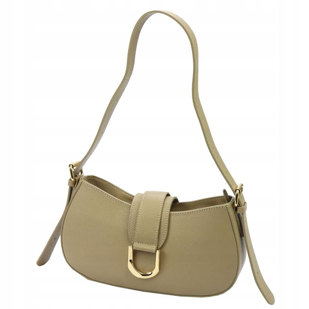 Dámská kožená kabelka Luka 24-037 tmavě béžová kabelka přes rameno dollaro