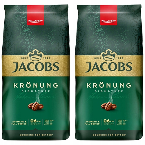 2x Oryginalna Kawa Ziarnista Jacobs Kronung 1KG Intensywność 6/10 2KG