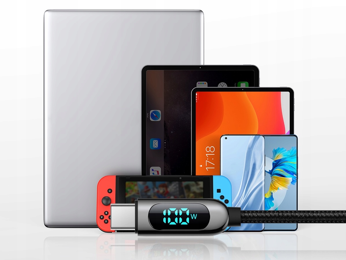 BASEUS MOCNY KABEL USB-C SZYBKIE ŁADOWANIE PRZEWÓD TYP-C PD 100W QC 5A 1M Zgodność ze standardem Quick Charge 1.0 Quick Charge 2.0 Quick Charge 3.0 Quick Charge 4.0