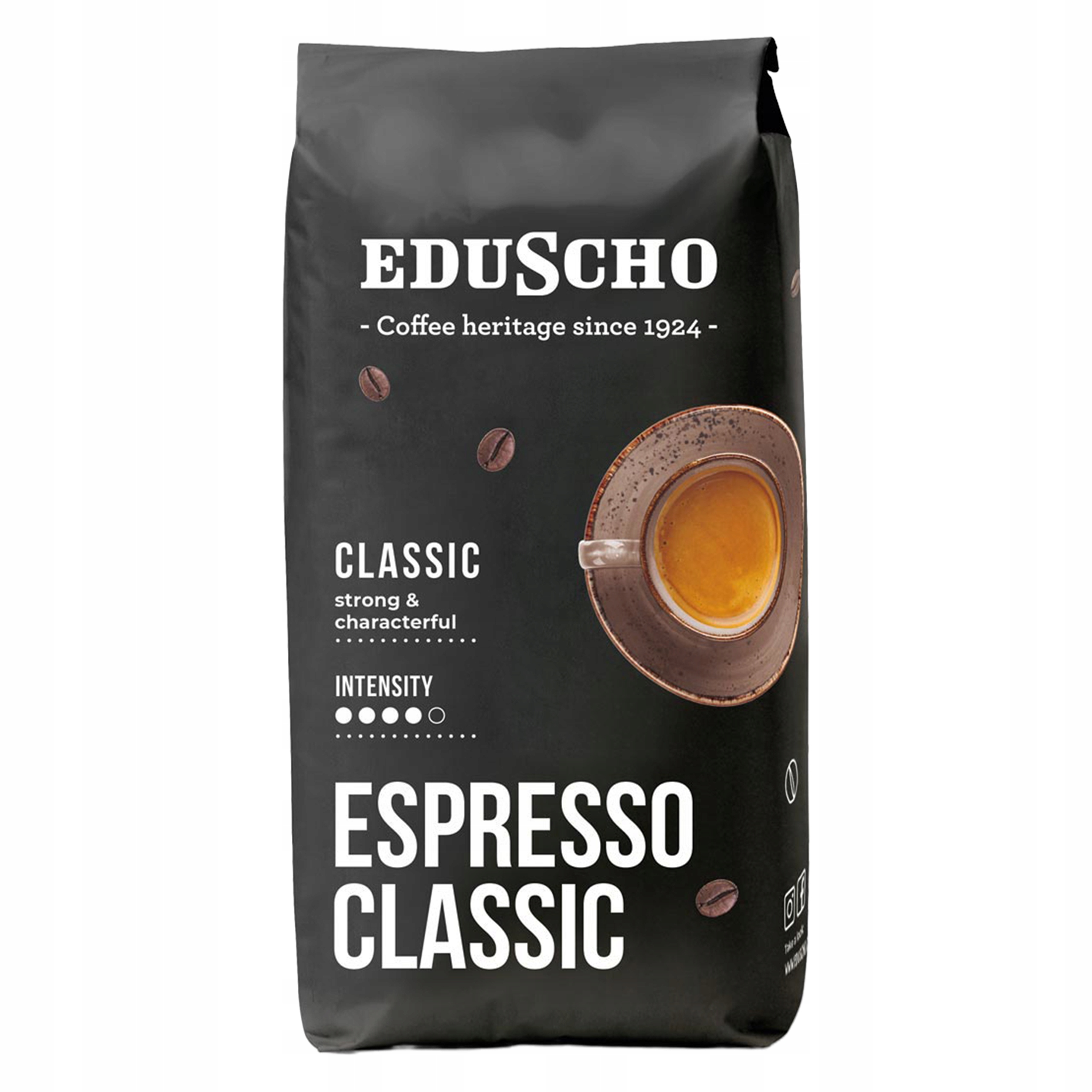 Levně Káva Zrnková espresso klasická Eduscho pražená Směs Zrn 1 Kg