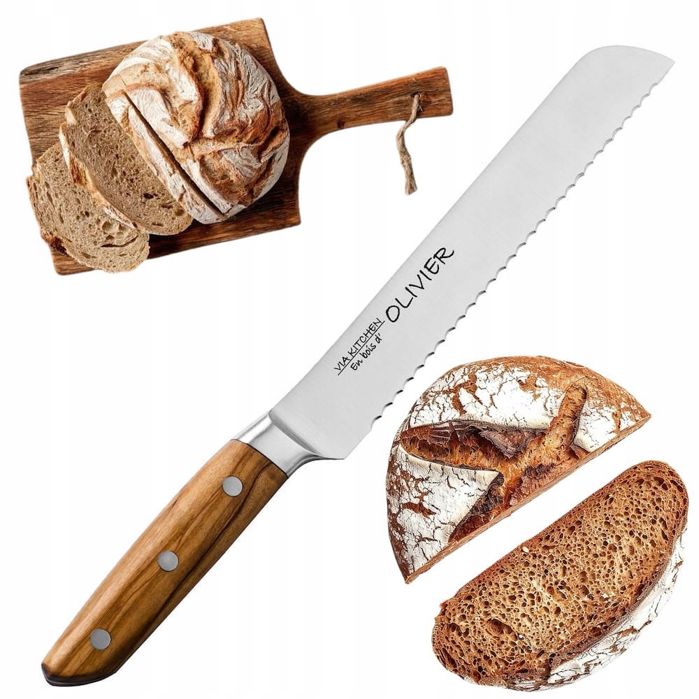 Satake Japonský ostrý kuchynský nôž na chlieb, chlebový bucht 20 cm