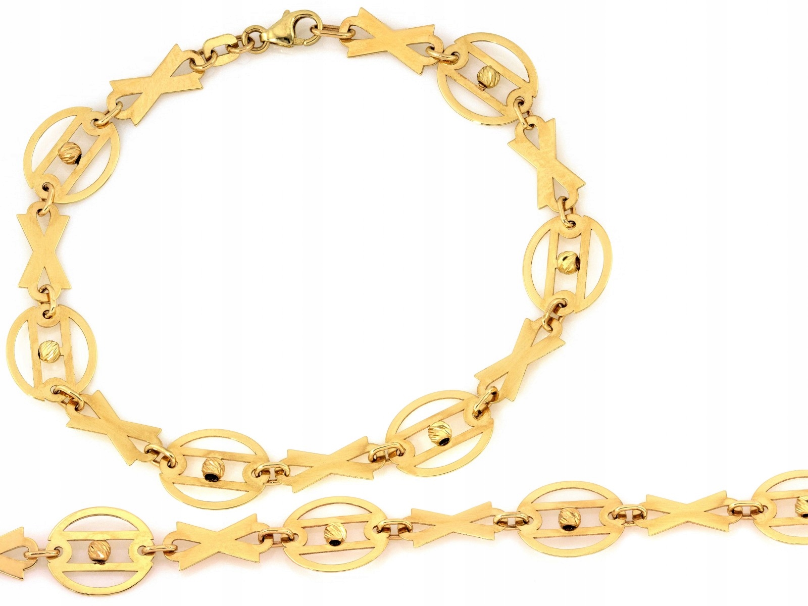 Náramek ze zlata 585 geometrické prvky 3.32 g jako dárek pro ni